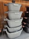 سرویس قابلمه ۱۰ پارچه مربع زیو 8555 آجری رنگ طوسی - Image 2